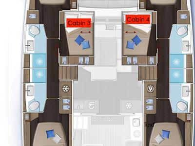 Floor plan of Joyous 2, a Lagoon 51 catamaran at Mai Khao, Thailand