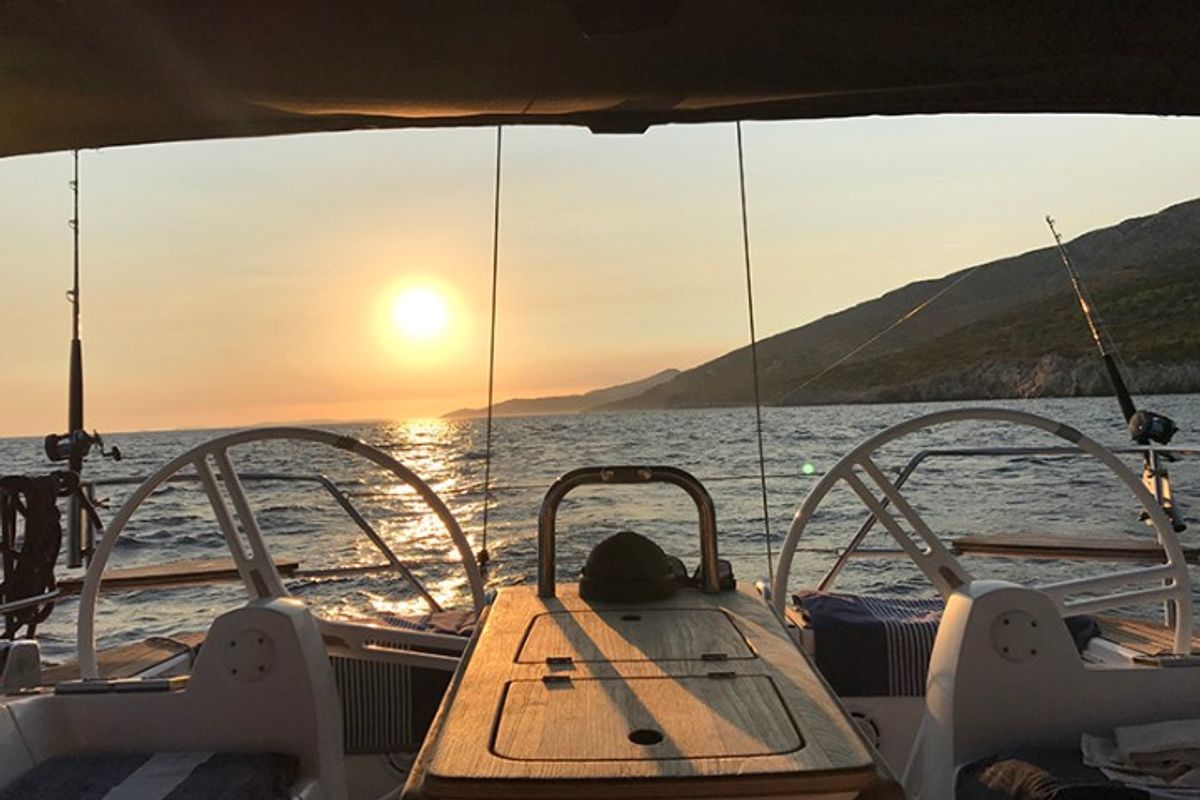 Cockpit of Aquatica, a Elan Impression 444 sailboat at Athens, Yacht Club Amfitheas, Greece