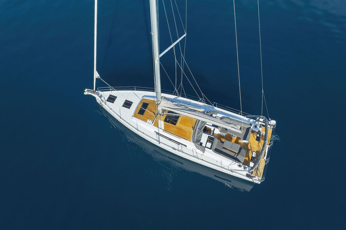 Exterior view of Tropea, a Hanse Yachts Hanse 510 sailboat at Grad Kaštela, Croatia