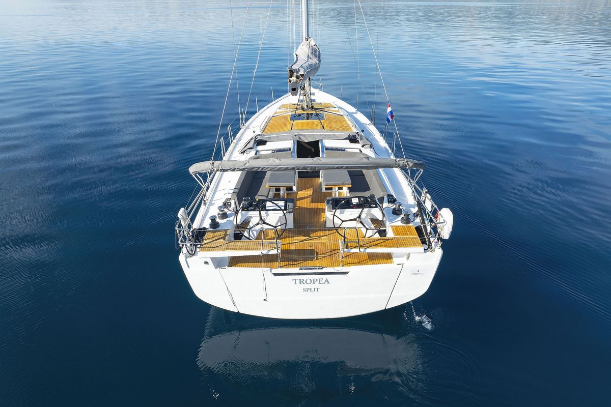 Exterior view of Tropea, a Hanse Yachts Hanse 510 sailboat at Grad Kaštela, Croatia