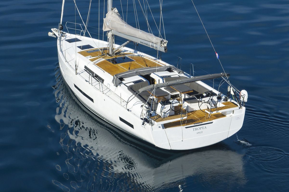 Exterior view of Tropea, a Hanse Yachts Hanse 510 sailboat at Grad Kaštela, Croatia