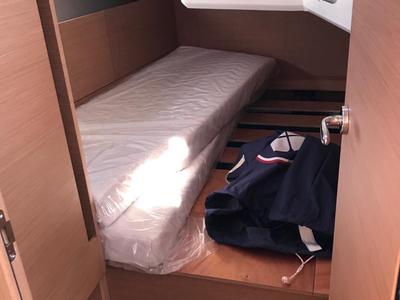 Cabin on Bella, a Jeanneau Sun Odyssey 410 sailboat at Piombino, Italy