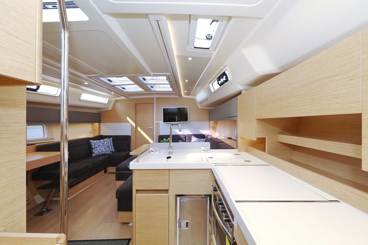 Galley of Terna, a Hanse Yachts Hanse 458 sailboat at Grad Šibenik, Croatia