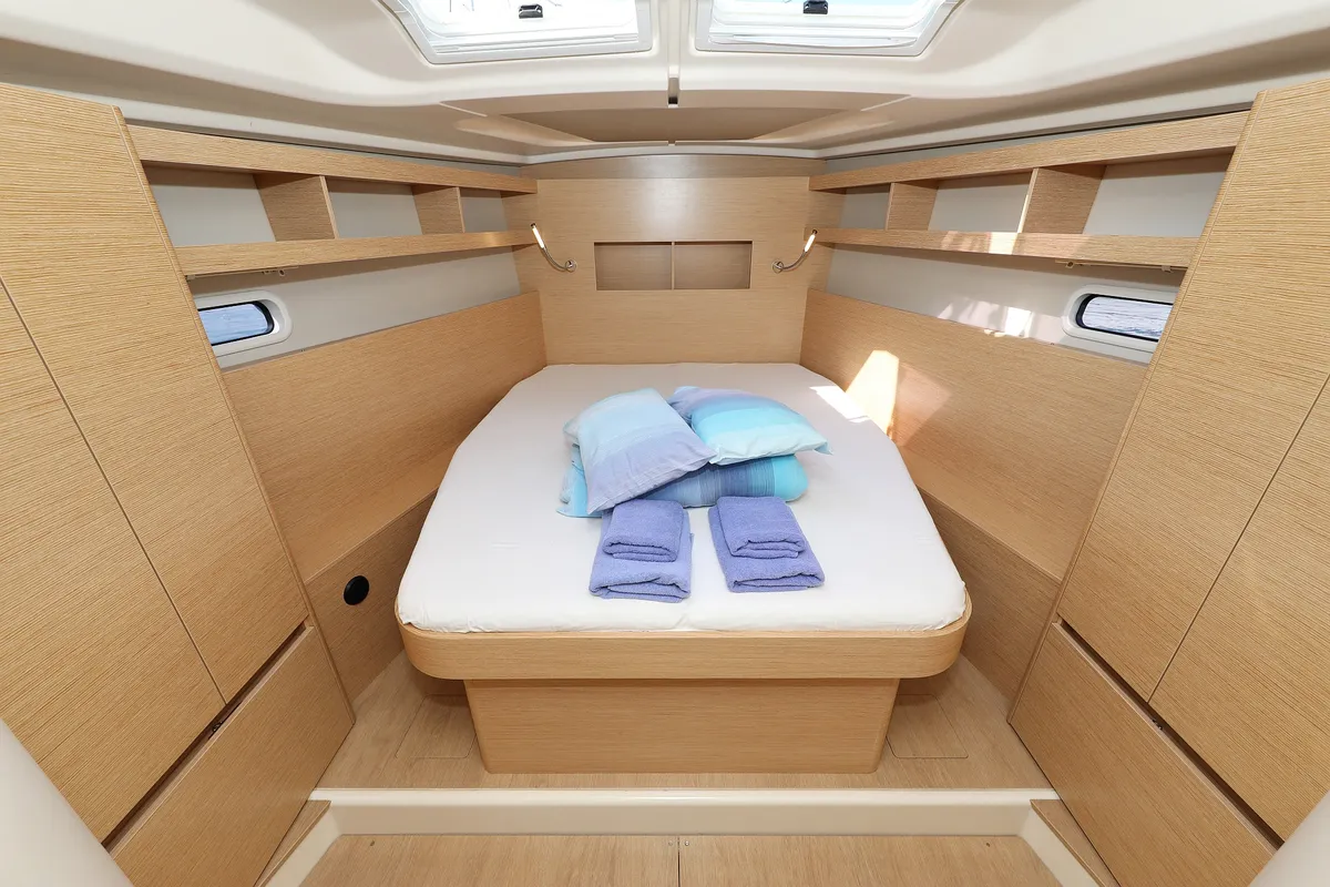 Cabin on Terna, a Hanse Yachts Hanse 458 sailboat at Grad Šibenik, Croatia