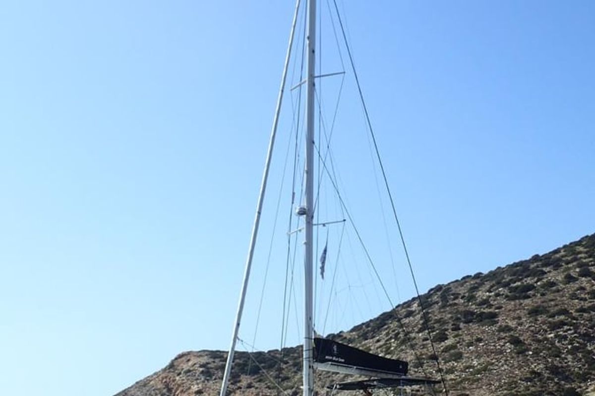 Exterior view of Atlantis, a Lagoon 620 catamaran at Lavreotiki Municipal Unit, Greece
