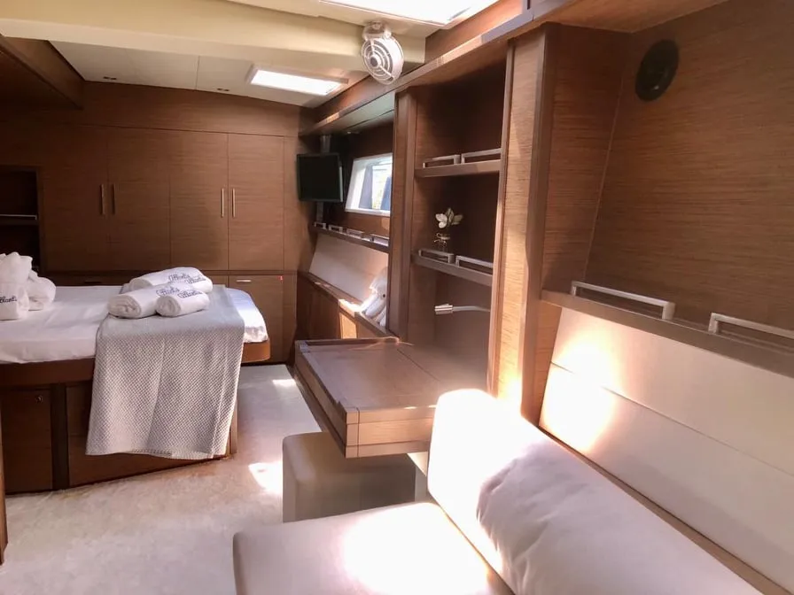 Cabin on Atlantis, a Lagoon 620 catamaran at Lavreotiki Municipal Unit, Greece