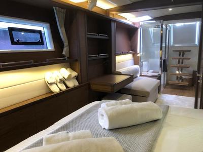 Cabin on Atlantis, a Lagoon 620 catamaran at Lavreotiki Municipal Unit, Greece