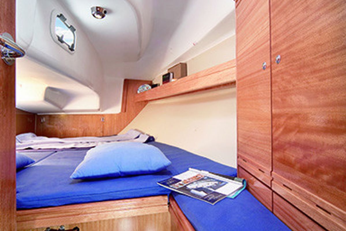 Cabin on Natalie, a Bavaria 39 Cruiser sailboat at Volos Municipality, Greece