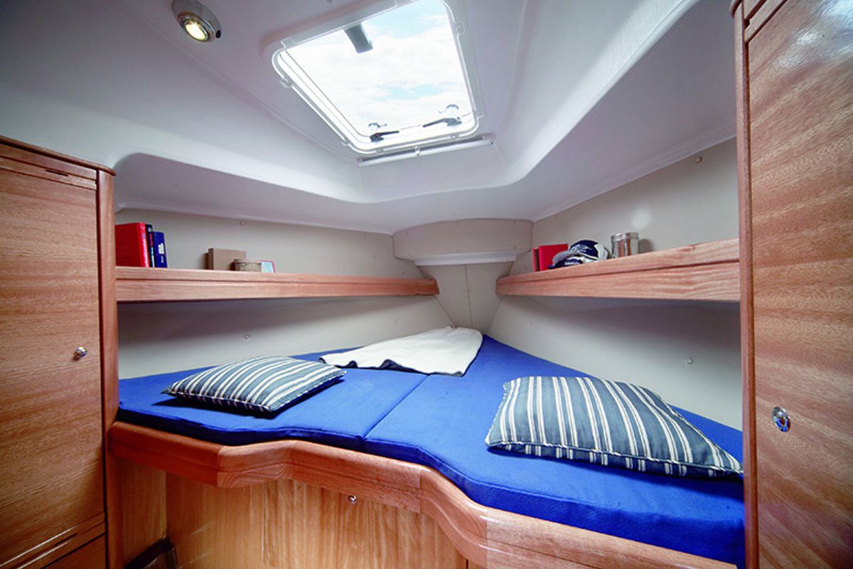 Cabin on Natalie, a Bavaria 39 Cruiser sailboat at Volos Municipality, Greece