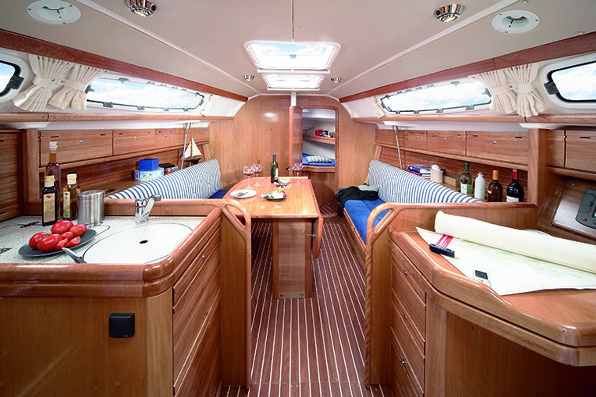Salon of Natalie, a Bavaria 39 Cruiser sailboat at Volos Municipality, Greece