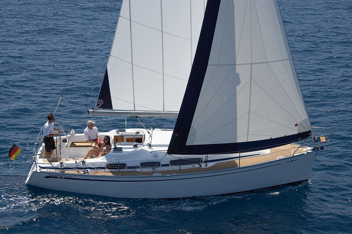 Exterior view of Natalie, a Bavaria 39 Cruiser sailboat at Volos Municipality, Greece