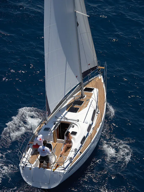 Exterior view of Natalie, a Bavaria 39 Cruiser sailboat at Volos Municipality, Greece