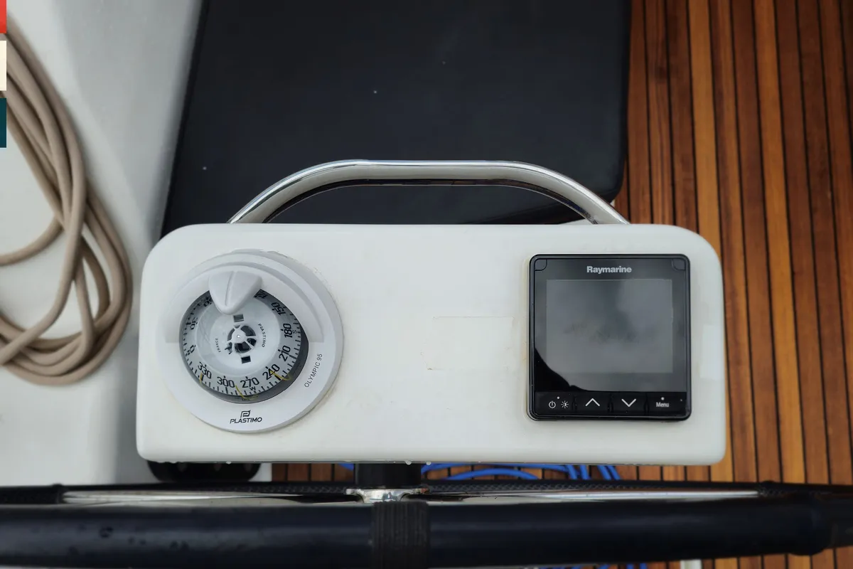 Cockpit of Moderato, a Dufour 430 GL sailboat at Grad Kaštela, Croatia