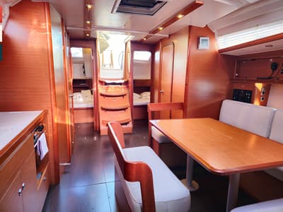 Salon of Moderato, a Dufour 430 GL sailboat at Grad Kaštela, Croatia