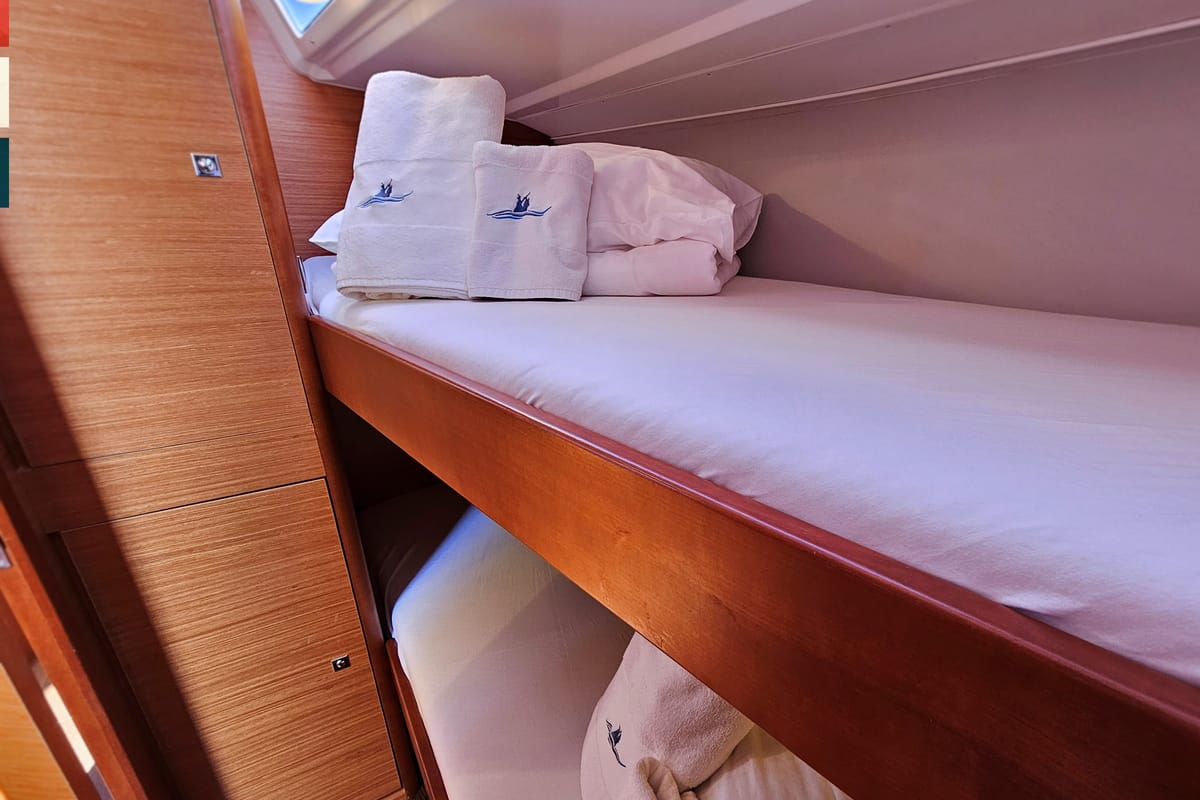 Cabin on Moderato, a Dufour 430 GL sailboat at Grad Kaštela, Croatia