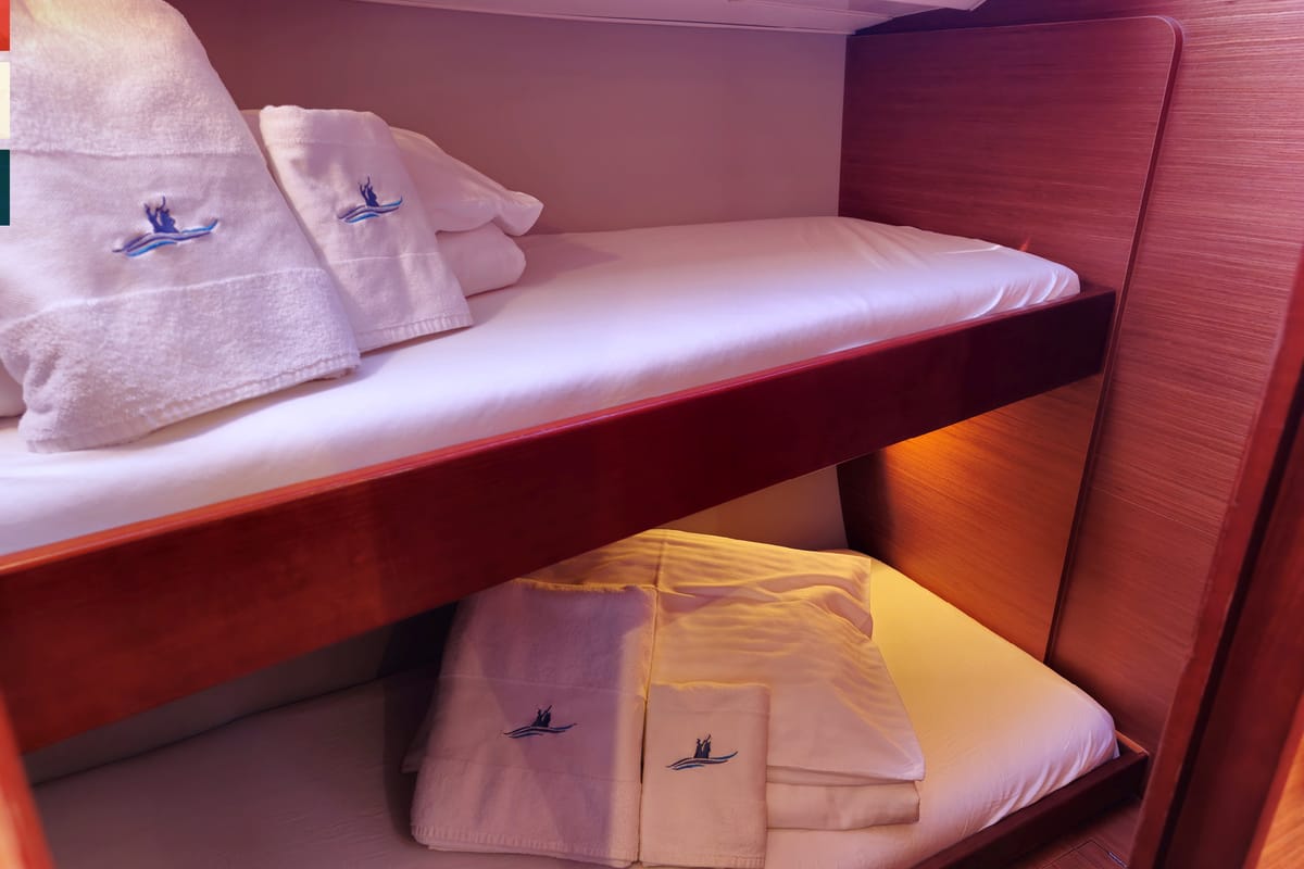 Cabin on Moderato, a Dufour 430 GL sailboat at Grad Kaštela, Croatia
