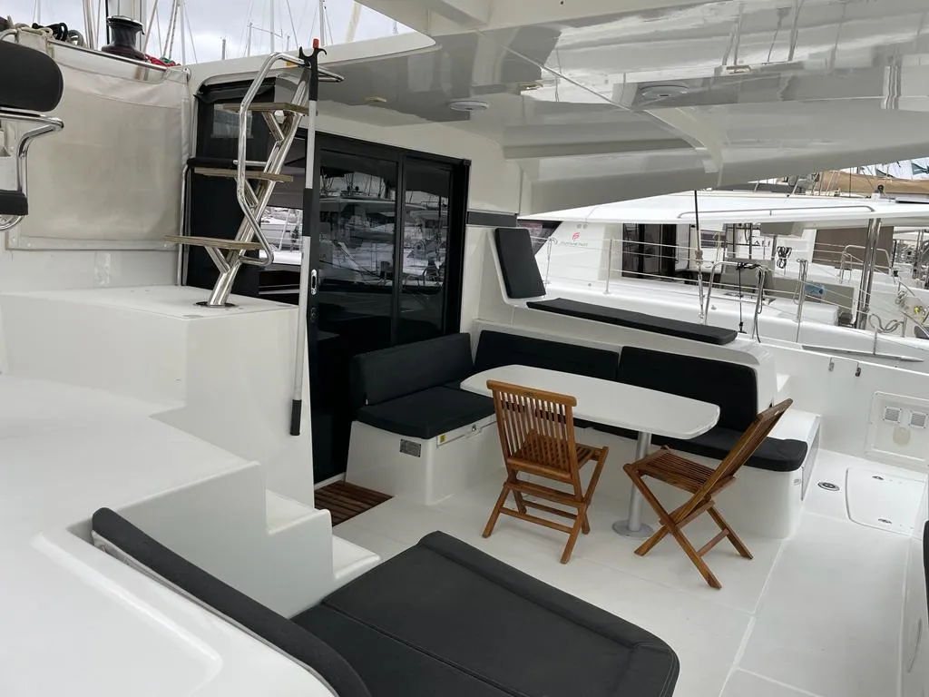 Deck of Orion IX, a Lagoon 42 catamaran at Volos Municipality, Greece
