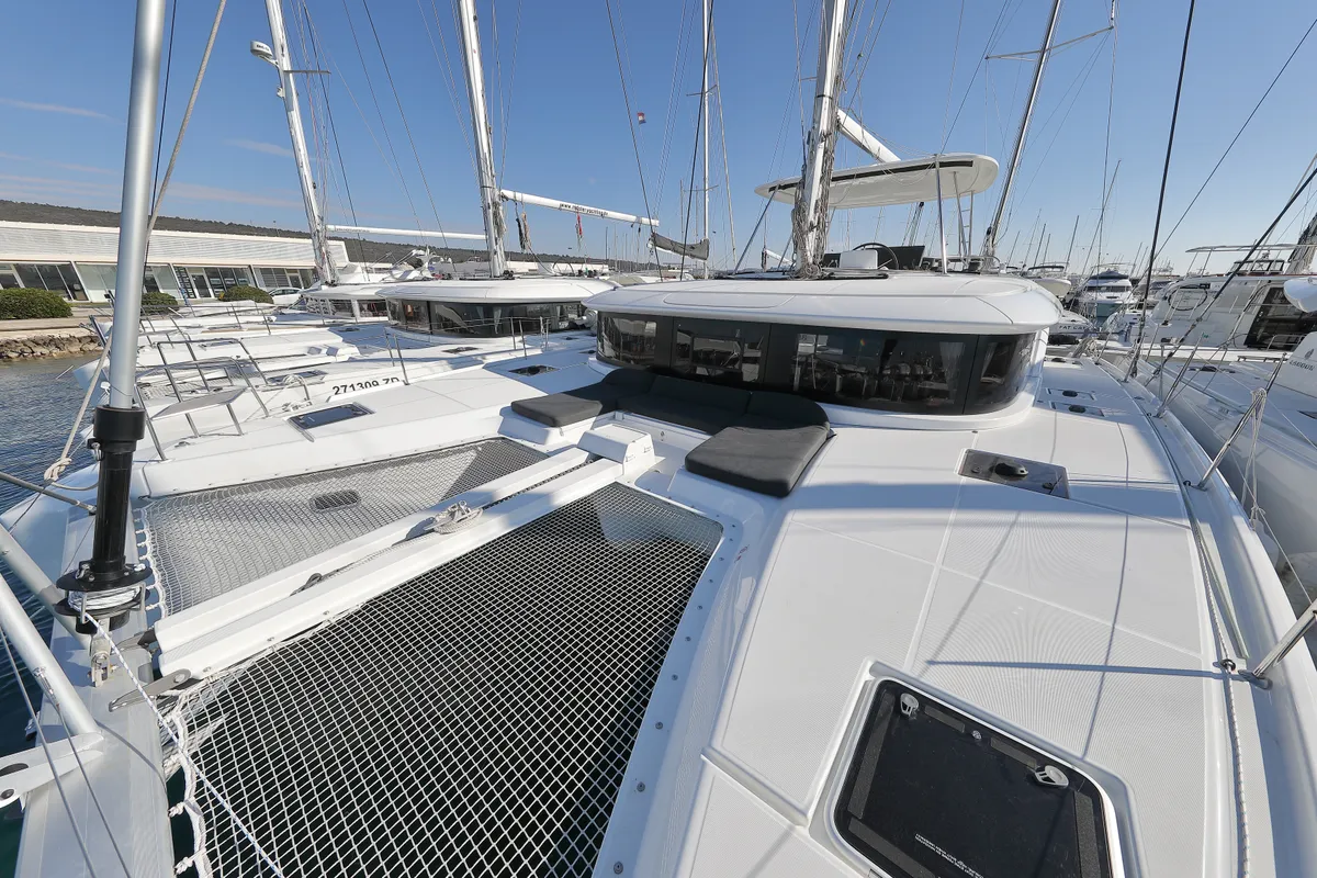 Deck of WHY NOT, a Lagoon 46 catamaran at Općina Sukošan, Croatia