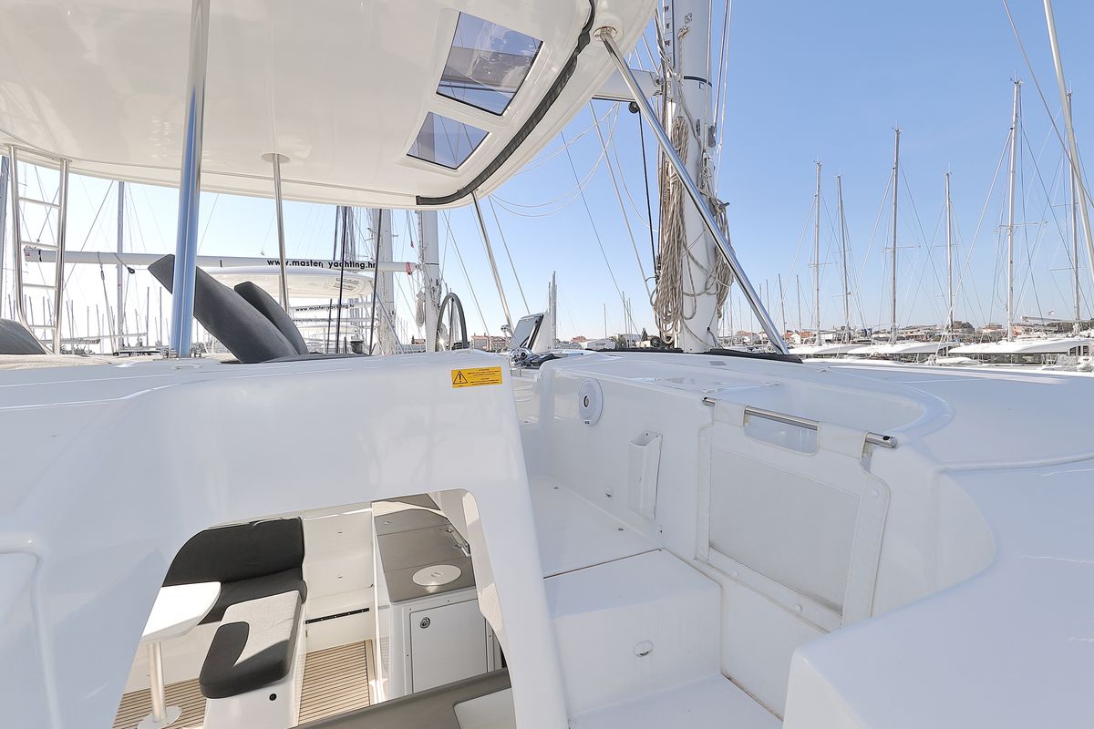 Deck of WHY NOT, a Lagoon 46 catamaran at Općina Sukošan, Croatia