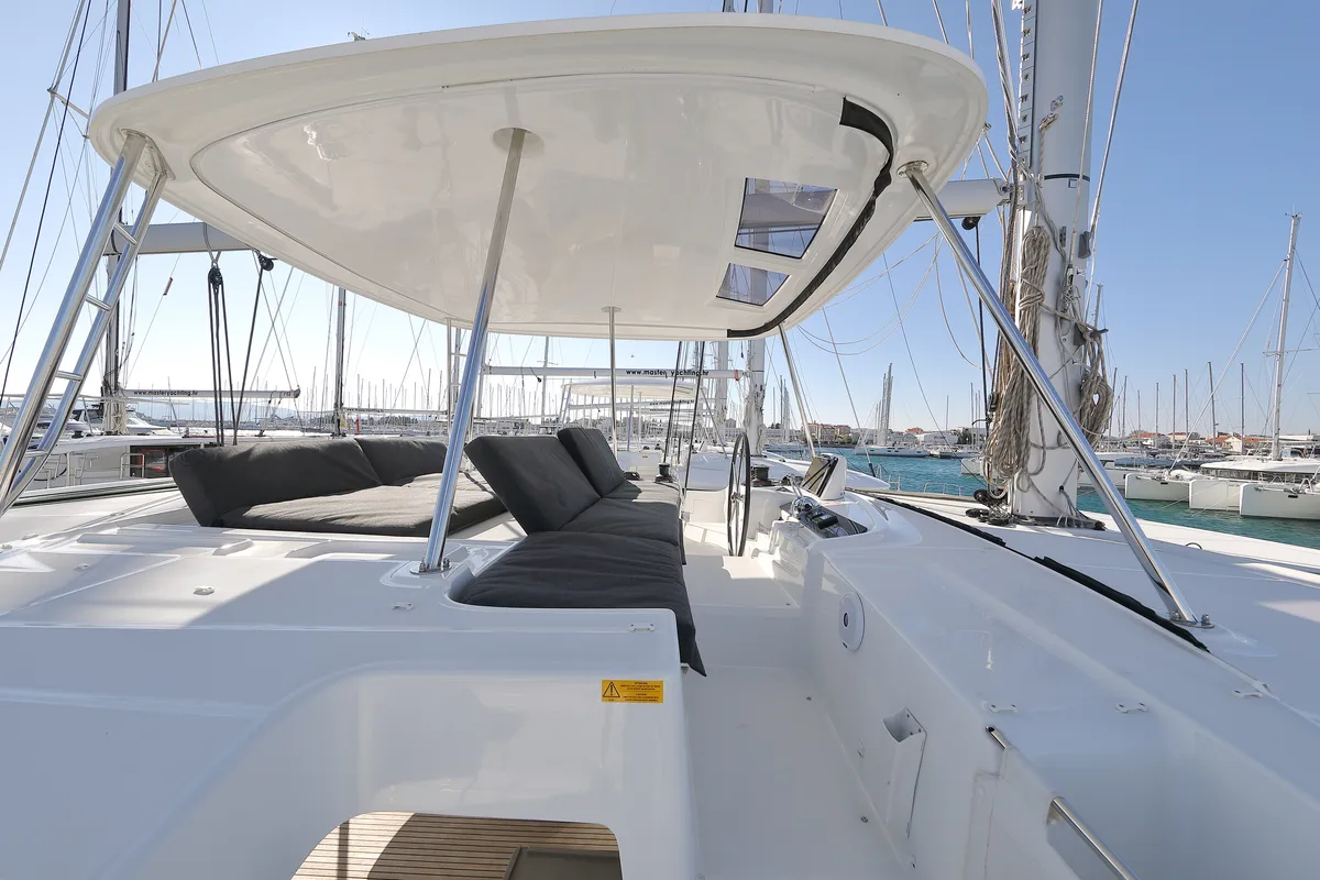 Deck of WHY NOT, a Lagoon 46 catamaran at Općina Sukošan, Croatia