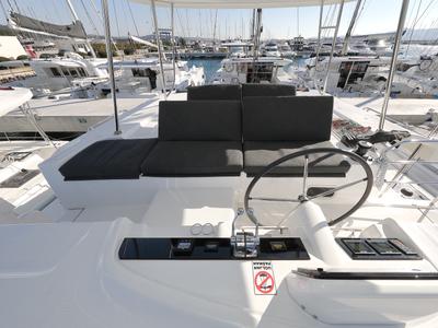 Cockpit of WHY NOT, a Lagoon 46 catamaran at Općina Sukošan, Croatia