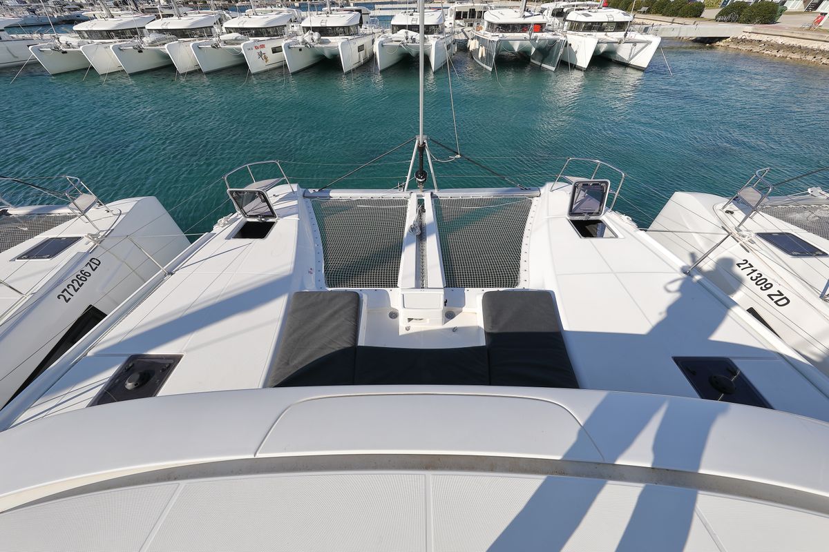 Deck of WHY NOT, a Lagoon 46 catamaran at Općina Sukošan, Croatia