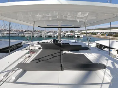 Deck of WHY NOT, a Lagoon 46 catamaran at Općina Sukošan, Croatia