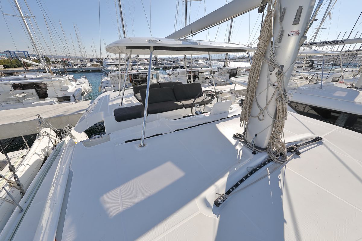 Deck of WHY NOT, a Lagoon 46 catamaran at Općina Sukošan, Croatia
