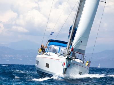 Exterior view of Sunsail 46.4 Premium, a Beneteau Oceanis 46.1 sailboat at Piraeus, Greece