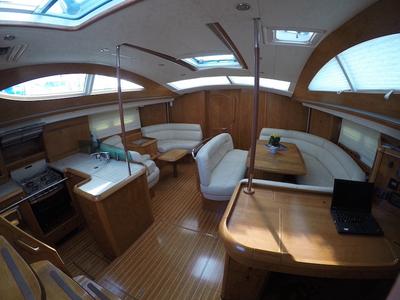 Galley of Olivia Adriatica, a Jeanneau Sun Odyssey 54 DS sailboat at Grad Šibenik, Croatia