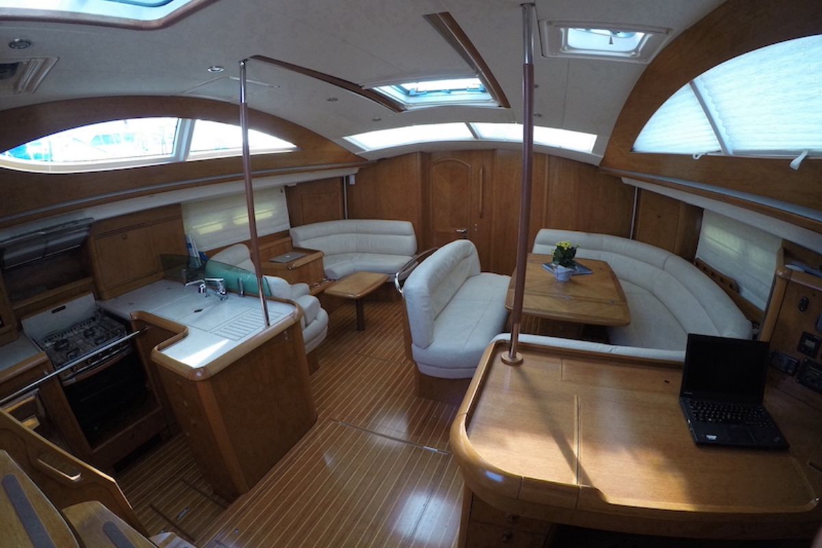 Galley of Olivia Adriatica, a Jeanneau Sun Odyssey 54 DS sailboat at Grad Šibenik, Croatia