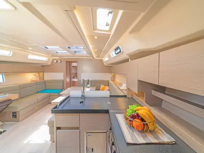 Galley of Eclipse, a Hanse Yachts Hanse 458 sailboat at Lavreotiki Municipal Unit, Greece