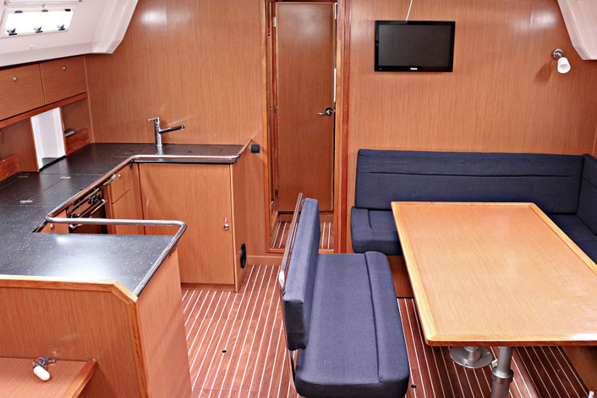 Salon of Sirena, a Bavaria Cruiser 50 sailboat at Općina Sukošan, Croatia