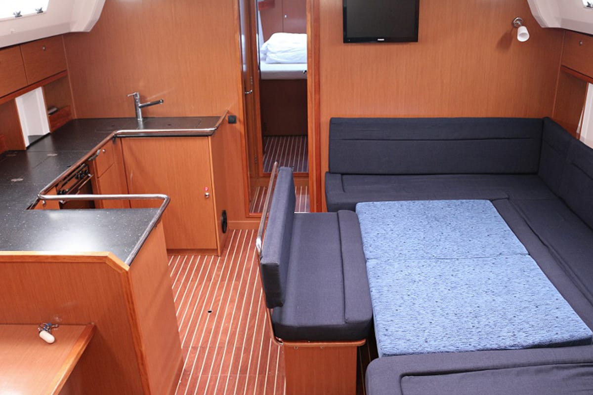 Salon of Sirena, a Bavaria Cruiser 50 sailboat at Općina Sukošan, Croatia