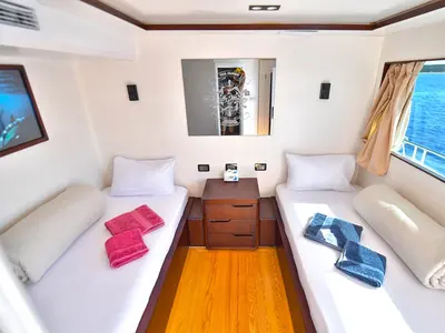 Cabin on Comfort cabin upper deck 3, a Gulet Luxury Motor Yacht motorboat at Sharm El Sheikh, Egypt