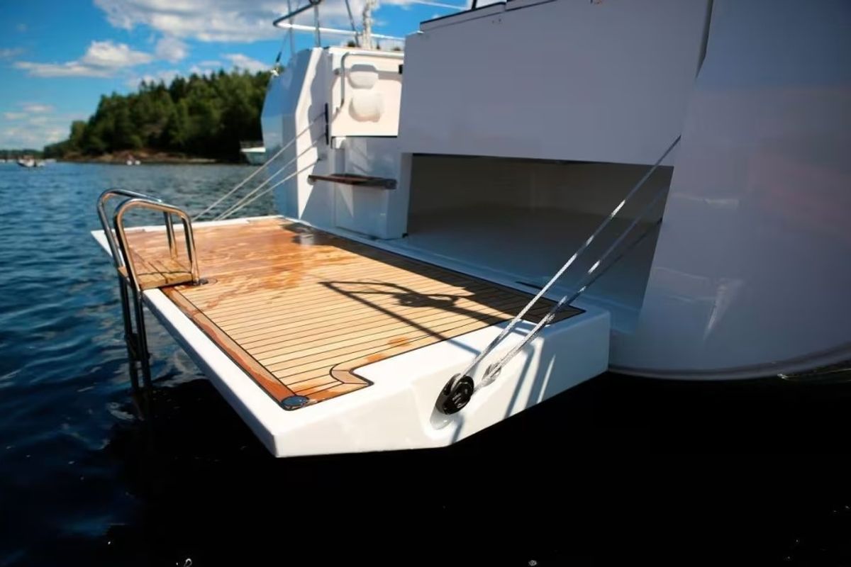 Deck of NUESTRA EMILIA, a Bavaria C45 sailboat at Izola / Isola, Slovenia