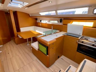 Salon of Amelie (Refit 2022), a Jeanneau Sun Odyssey 449 sailboat at Gouvia, Greece