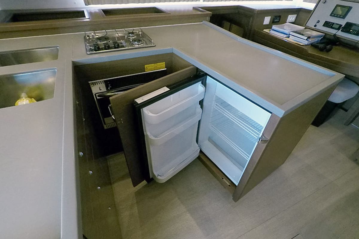 Galley of Zuzo II, a Lagoon 450 catamaran at Grad Šibenik, Croatia