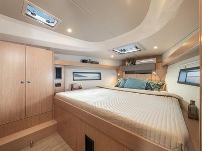 Cabin on Aurora, a Bavaria C42 sailboat at Kontokali, Greece