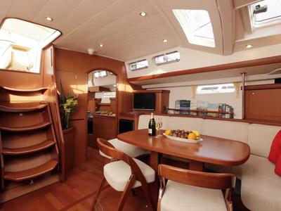 Salon of Tajna, a Beneteau 57 sailboat at Punat, Croatia