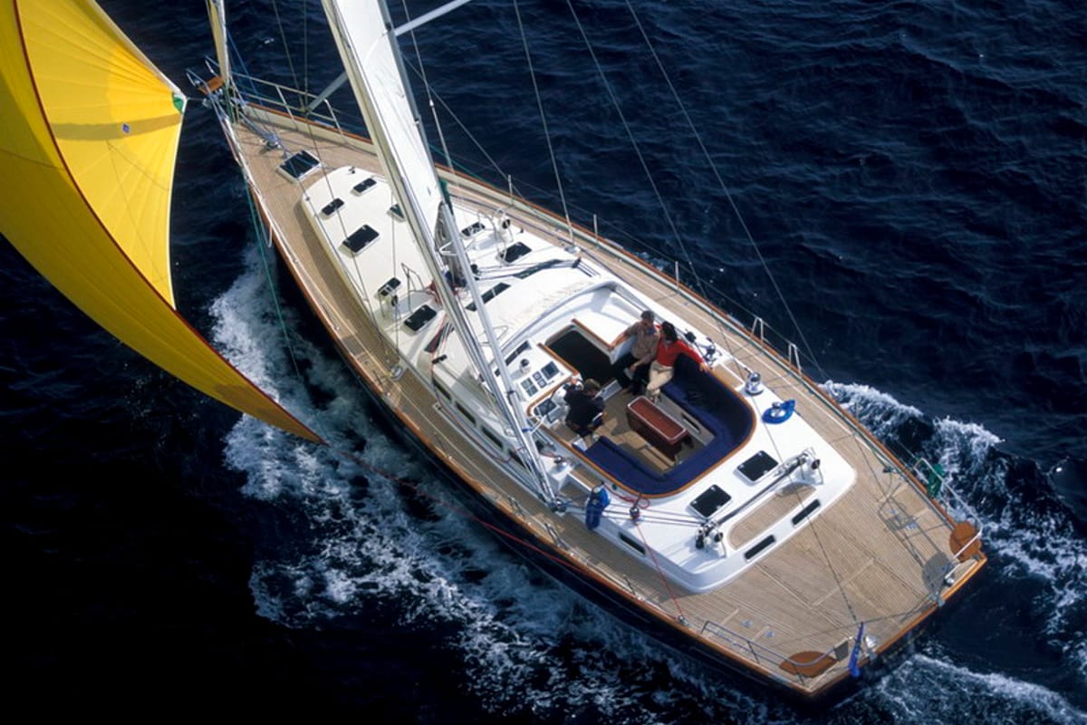 Exterior view of Tajna, a Beneteau 57 sailboat at Punat, Croatia