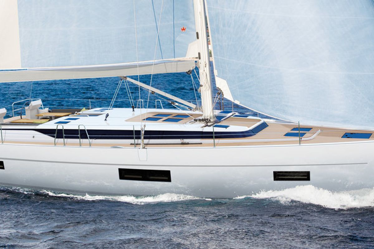 Exterior view of Malena, a Bavaria C50 sailboat at Cecina, Italy