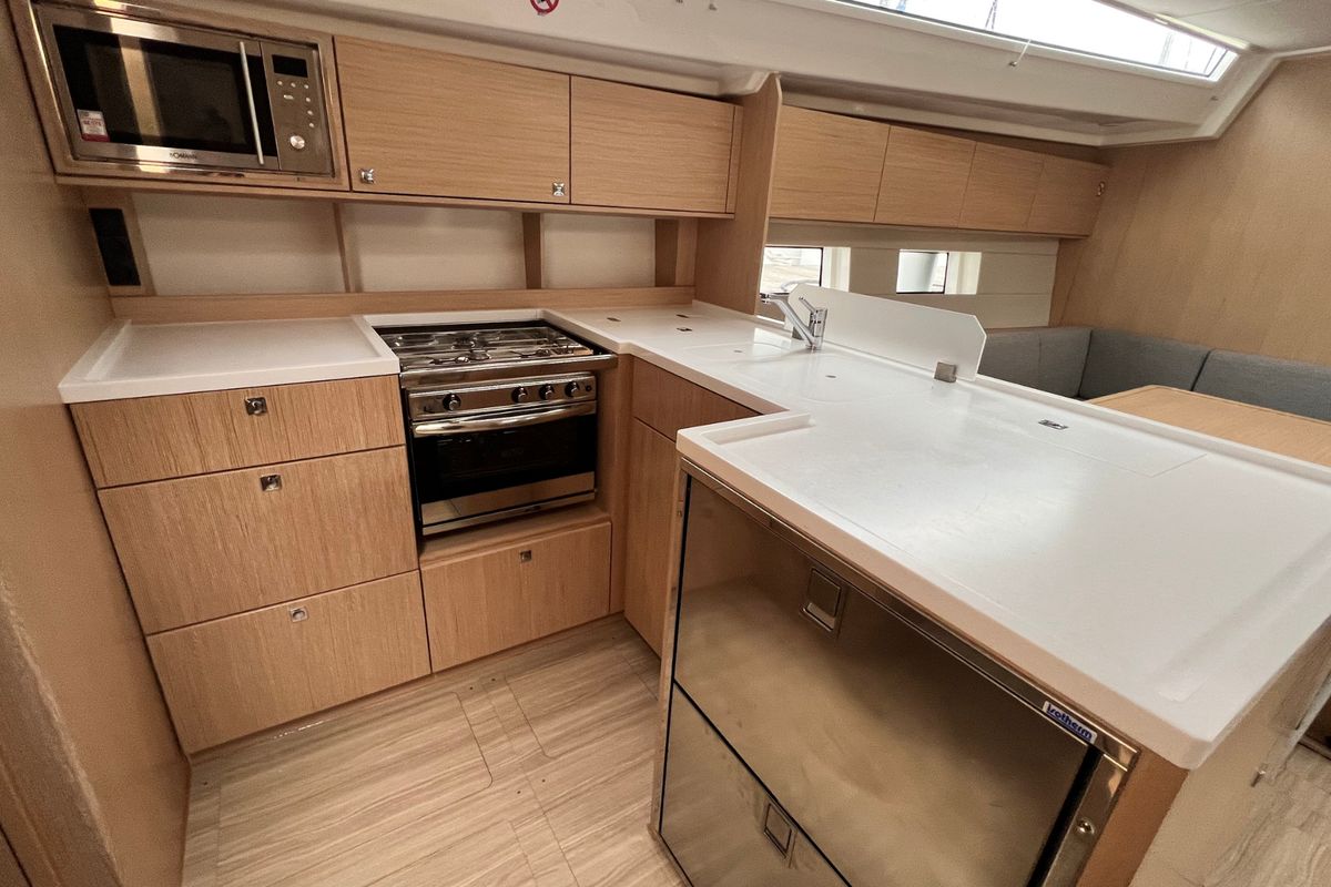 Galley of Malena, a Bavaria C50 sailboat at Cecina, Italy