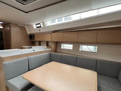 Salon of Malena, a Bavaria C50 sailboat at Cecina, Italy