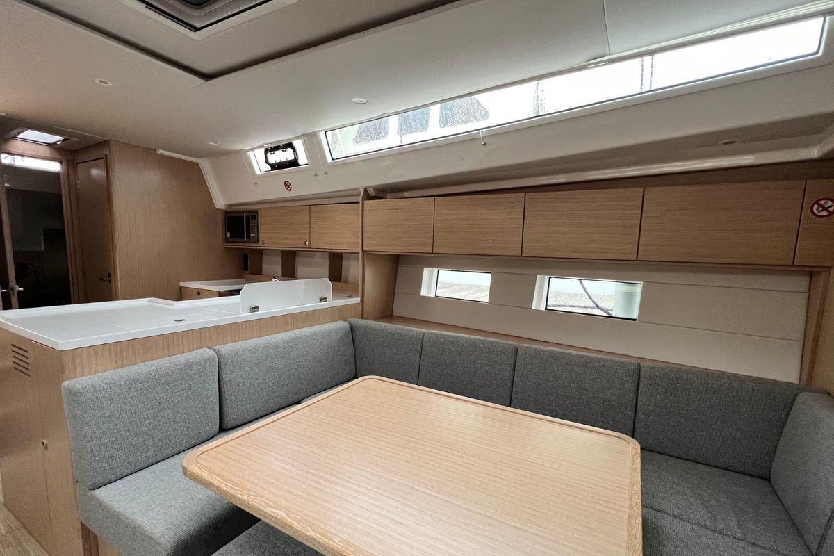 Salon of Malena, a Bavaria C50 sailboat at Cecina, Italy
