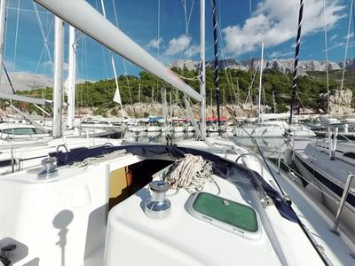 Deck of Hypo, a Beneteau Oceanis Clipper 411 sailboat at Pirovac, Croatia