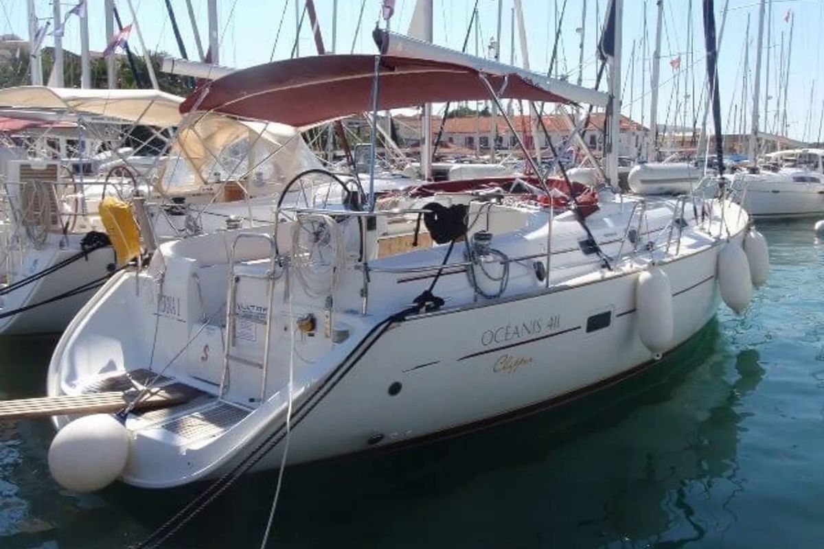 Exterior view of Hypo, a Beneteau Oceanis Clipper 411 sailboat at Pirovac, Croatia