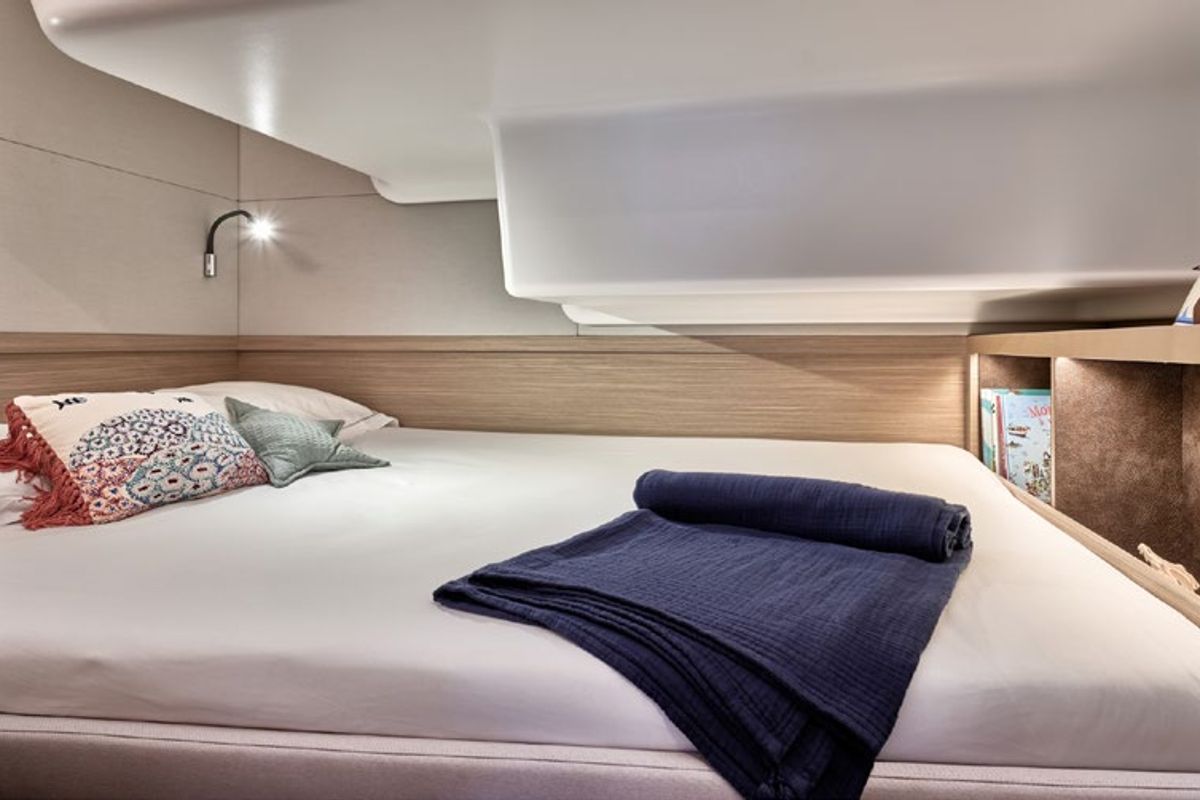 Cabin on Babalu, a Lagoon 51 catamaran at Athens, Greece