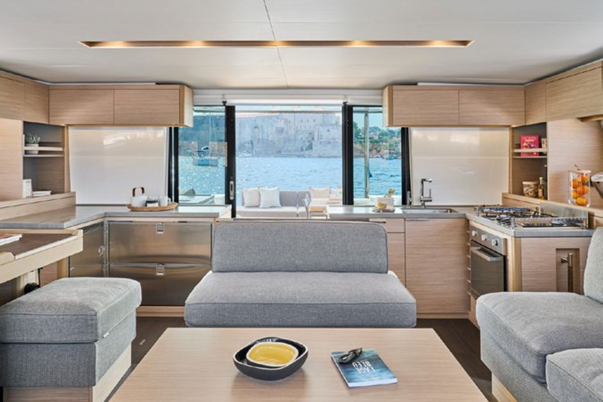 Galley of Babalu, a Lagoon 51 catamaran at Athens, Greece