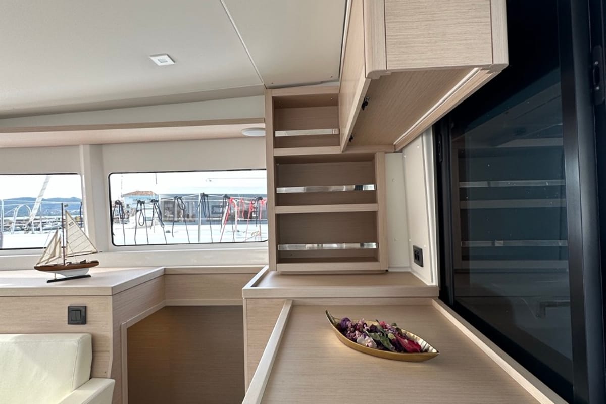 Galley of Granma, a Lagoon 46 catamaran at Olbia, Italy